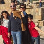 Pallavi Rao with her husband and children