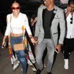 Regina Ramjit and Dwayne Bravo