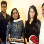 Saumya Sharma with her parents and brother Abhishek Sharma