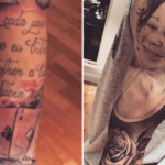 Jesus's tattoo of his mother on his arm