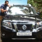 John Abraham With His Car Nissan Terrano SUV