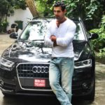 John Abraham With His Car Audi Q3