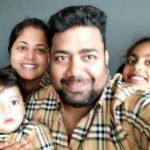 Sindhu Menon with her husband Dominic Prabhu and children