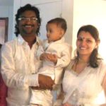 Ajay Gogavale with his wife and son