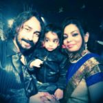 Amit Tiwari with his wife and son