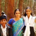 Anukreethy Vas childhood photo with her mother and brother