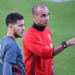 Eden Hazard with his coach Roberto Martínez