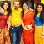 Gayathri Suresh with her parents and sister Kalyani Suresh