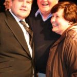 James with his parents