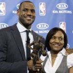 LeBron James with his mother