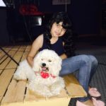 Myra Singh with her pet dog