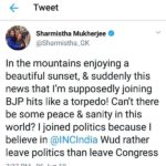 Sharmistha Mukherjee's Tweet