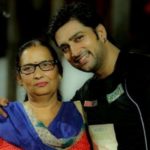 Aadesh Chaudhary with his mother