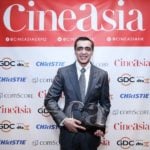 Ajay Bijli winning the CineAsia Award