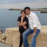 Ayesha Jhulka with Sameer Vashi (Husband)