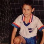 Edinson Cavani in his childhood playing football