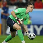 Igor Akinfeev playing for Russia in the Euro 2008