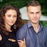 Igor Akinfeev with his wife Ekaterina Garun