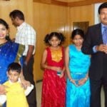Shankar with his wife and children