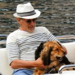 Spielberg with his dog