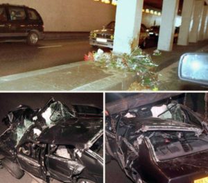Princess's car crash site.