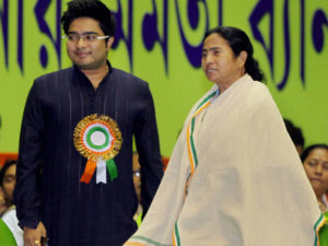 Abhishek Banerjee with Mamata Banerjee