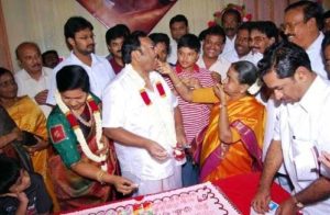 Dayalu Ammal With Her Son M. K. Alagiri