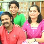 Devdatta Nage with his wife Kanchan Nage and son Nihar Nage