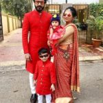Naitik Nagda with his wife Ishita Nagda and children