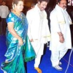 Nandamuri Harikrishna with his second wife Shalini Bhaskar Rao and son Jr. NTR