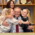 Scott Morrison with his wife and daughters