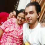 Shashwat Tripathi with his mother and brother