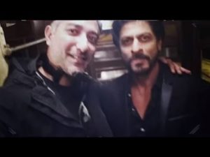 Shataf Figar during the shoot of the ad film with Shah Rukh Khan
