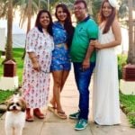 Srishty Rode with her parents and sister Shweta Rode