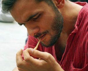 Umar Khalid smoking