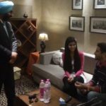 Jasmin Bajwa with her father and Gurdas Maan