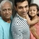 Pratik Gandhi with his father and daughter