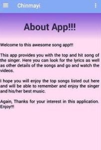 About Chinmayi's App