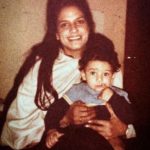 Arjun Mathur (childhood) with his mother