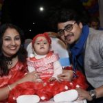Mohit Sinha with his wife and daughter