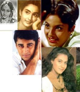 Nutan's mother Shobhna Samarth, sister Tanuja, son Mohnish Behl, and niece Kajol