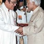 Bhupen Hazarika receiving Padma Bhushan