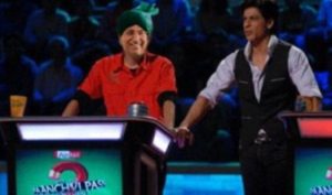 Om Prakash Chautala on the sets of Kya Aap Paanchvi Pass Se Tez Hain