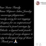 Riddhima Kapoor apologised for not tagging the name of Mikimoto Kokichi in her post