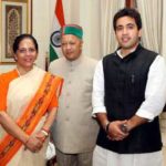 Pratibha Singh with Virbhadra Singh and her Son