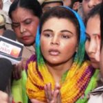 Rakhi Sawant in the district courts in Ludhiana after getting a bail in 2017