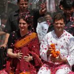 Priyanka Gandhi with Rahul Gandhi in Amethi, Uttar Pradesh
