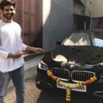 Kartik Aaryan With His BMW 5 Series Car