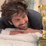 Kartik Aaryan With His Masala Award - Best Actor for Sonu Ke Titu Ki Sweety