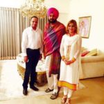 Ruby Yadav with her husband, Vinay Yadav, and Navjot Singh Siddhu (Center)